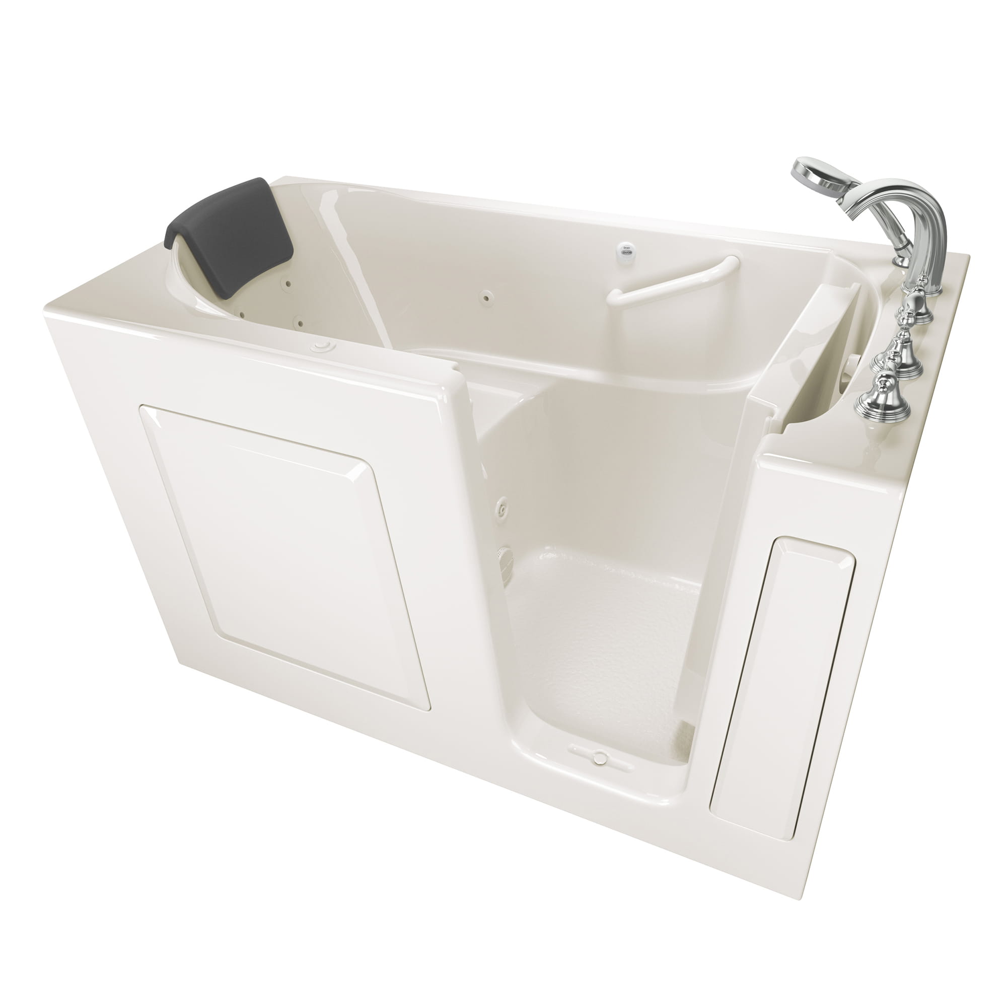 Gelcoat Premium Series 30 x 60  Inch Walk in Tub With Whirlpool System   Right Hand Drain With Faucet WIB LINEN
